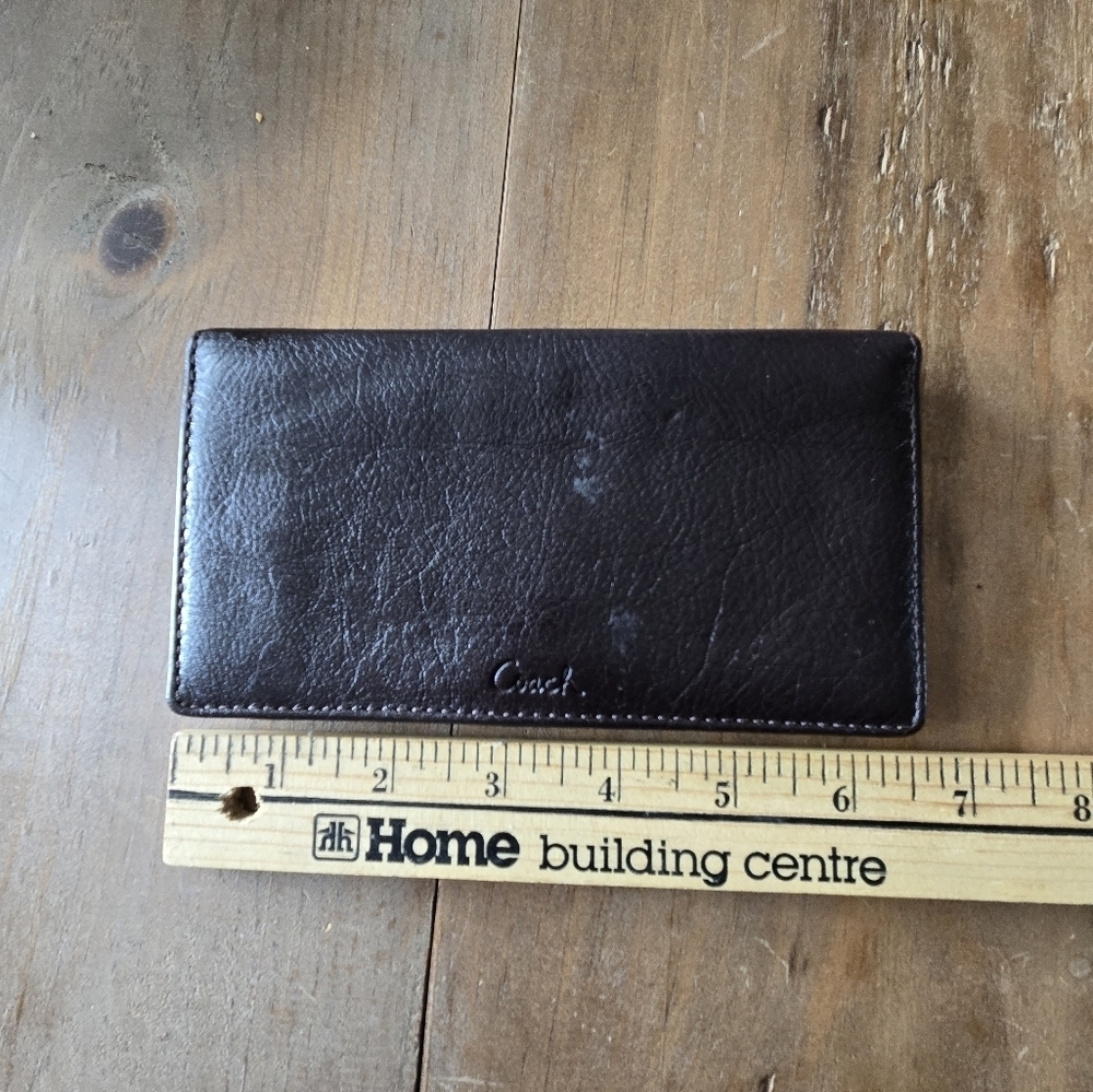 Coach Brown Leather Check Book Cover - Picture 10 of 10